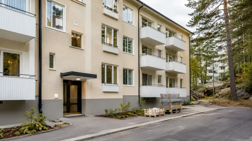 Byggföretag Botkyrka – flerbostadshus i Tumba efter återställning av vattenskada